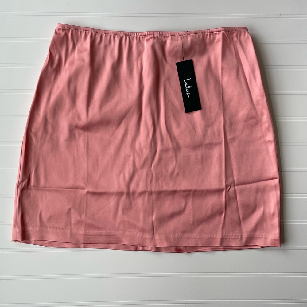 Lulus Pink Satin Mini Skirt